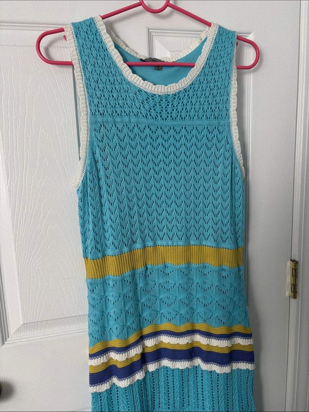 Sleeveless Knit Midi Crochet Dress, Sz XL - Picture 2 of 2